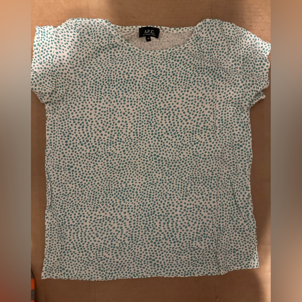 APC white and green tshirt size medium